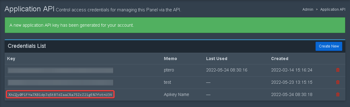 Application API List