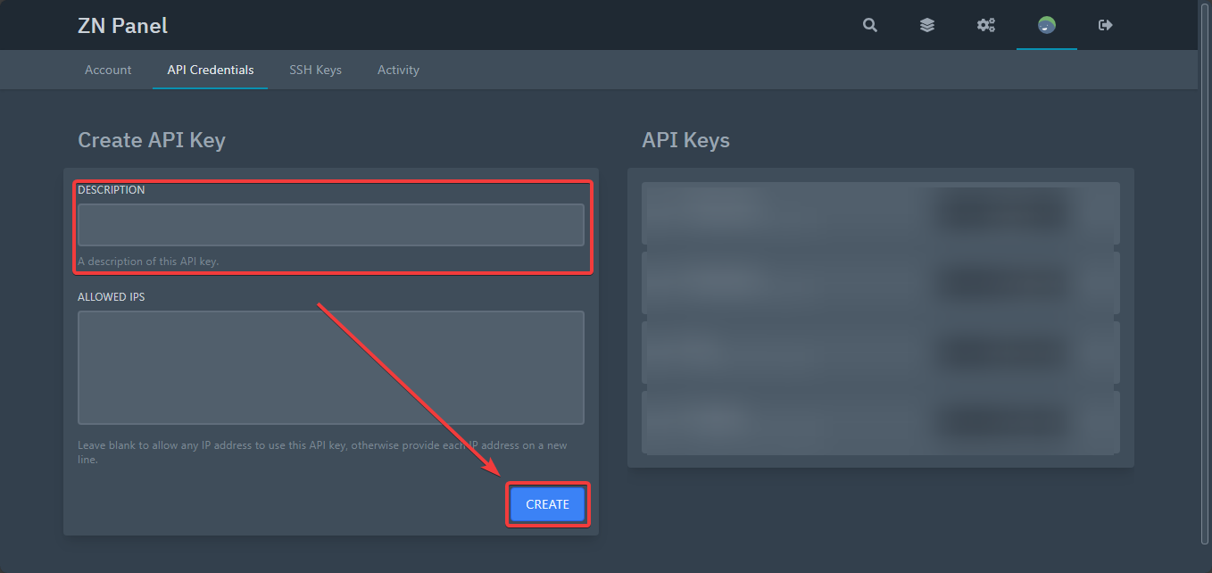 Create Client API Key