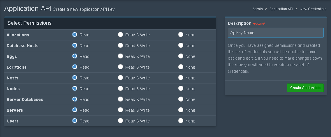 Create Application API