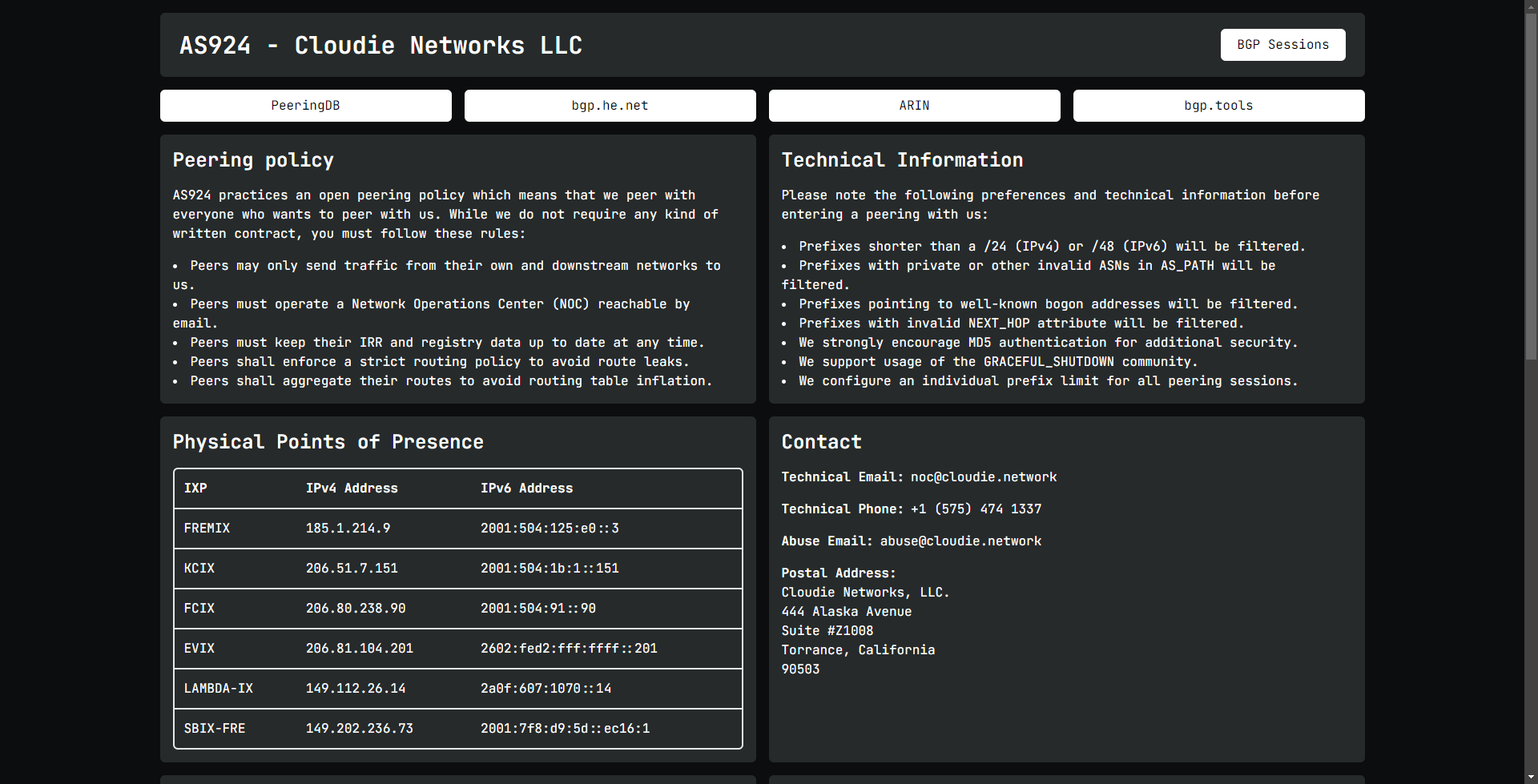preview of the 924.network website
